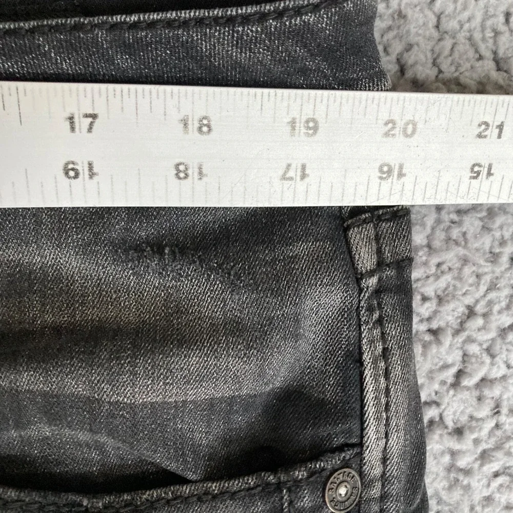 Salvage Buckle Mayhem Straight Jeans SLVG Stretch Denim Men 36x31 Black $104